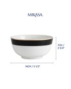 4 Bols Mikasa Luxe noir/blanc -  D.14x7 cm