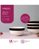 4 Bols Mikasa Luxe noir/blanc -  D.14x7 cm