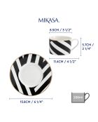 2 Tasses à thé et soucoupes Mikasa Luxe noir/blanc -  200 ml