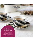 2 Tasses à thé et soucoupes Mikasa Luxe noir/blanc -  200 ml