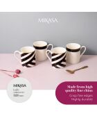 4 Tasses Mikasa Luxe noir/blanc -  100 ml