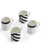 4 Tasses Mikasa Luxe noir/blanc -  100 ml