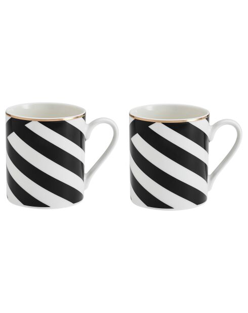 4 Tasses Mikasa Luxe noir/blanc -  100 ml