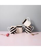 4 Tasses Mikasa Luxe noir/blanc -  100 ml