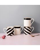 4 Tasses Mikasa Luxe noir/blanc -  100 ml
