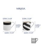 4 Tasses Mikasa Luxe noir/blanc -  100 ml