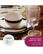 4 Assiettes plates Mikasa Luxe noir/blanc -  D.27.5 cm