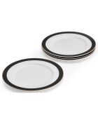 4 Assiettes plates Mikasa Luxe noir/blanc -  D.27.5 cm