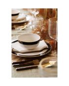 4 Assiettes plates Mikasa Luxe noir/blanc -  D.27.5 cm