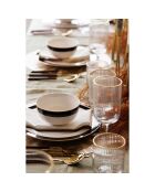 4 Assiettes plates Mikasa Luxe noir/blanc -  D.27.5 cm