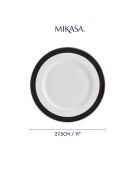 4 Assiettes plates Mikasa Luxe noir/blanc -  D.27.5 cm