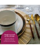 4 Assiettes plates Mikasa Luxe noir/blanc -  D.27.5 cm