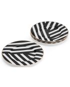4 Assiettes plates Mikasa Luxe noir/blanc - D.21 cm