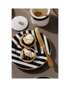 4 Assiettes plates Mikasa Luxe noir/blanc - D.21 cm