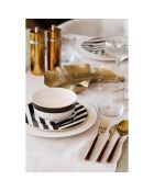4 Assiettes plates Mikasa Luxe noir/blanc - D.21 cm