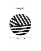 4 Assiettes plates Mikasa Luxe noir/blanc - D.21 cm
