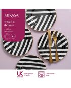 4 Assiettes plates Mikasa Luxe noir/blanc - D.21 cm