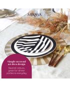 4 Assiettes plates Mikasa Luxe noir/blanc - D.21 cm