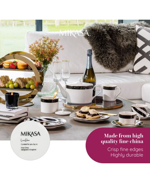 Mikasa Luxe schwarz/weißes Tee-Set