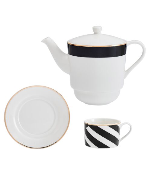 Mikasa Luxe schwarz/weißes Tee-Set