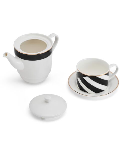 Mikasa Luxe schwarz/weißes Tee-Set