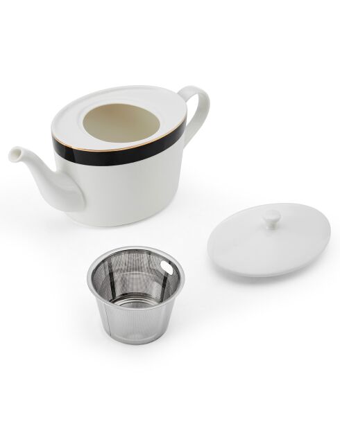 Mikasa Luxe schwarz/weiße Teekanne - 1100 ml