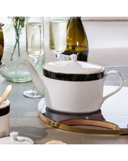 Mikasa Luxe schwarz/weiße Teekanne - 1100 ml