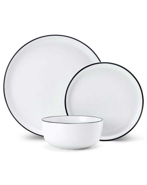 Juego de vajilla de porcelana blanca - 12 piezas