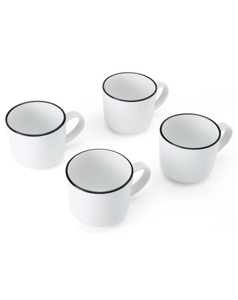 4 Tasses en Porcelaine blanches -  360 ml