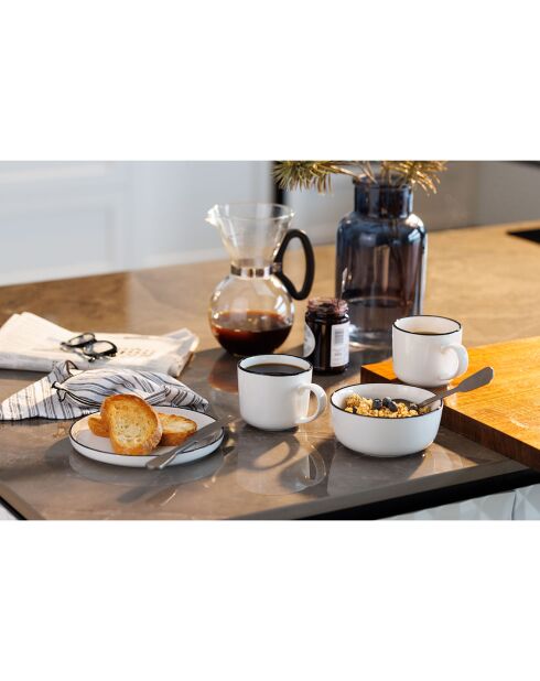4 Tasses en Porcelaine blanches -  360 ml