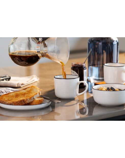 4 Tasses en Porcelaine blanches -  360 ml