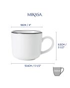 4 Tasses en Porcelaine blanches -  360 ml