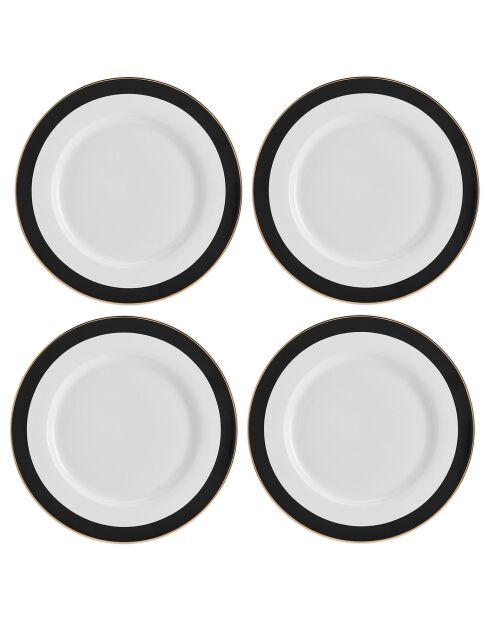 Service de table en Porcelaine Mikasa Luxe noir/blanc - 12 Pièces