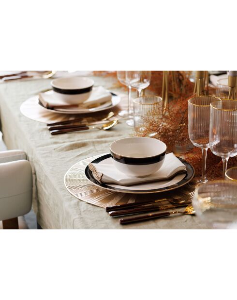 Service de table en Porcelaine Mikasa Luxe noir/blanc - 12 Pièces