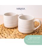 2 Tasses en grès blanches -  D.28 cm