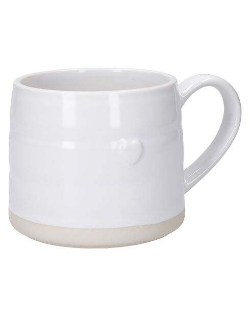 2 Tasses en grès blanches -  D.28 cm