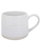 2 Tasses en grès blanches -  D.28 cm