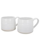 2 Tasses en grès blanches -  D.28 cm