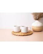2 Tasses en grès blanches -  D.28 cm