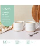 2 Tasses en grès blanches -  D.28 cm