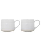 2 Tasses en grès crème -  D.28 cm
