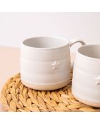 2 Tasses en grès crème -  D.28 cm