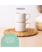 2 Tasses en grès crème -  D.28 cm