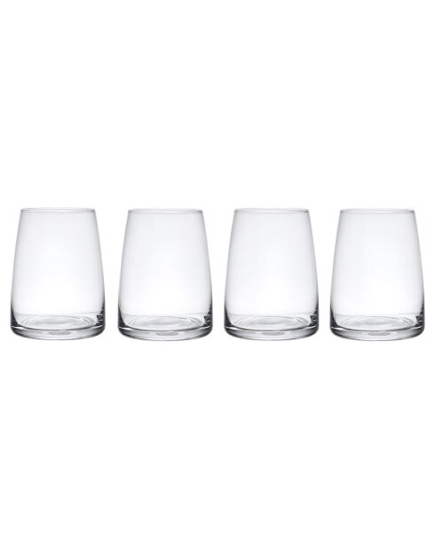 4 Verres à vin sans pied en Cristal transparents -  350 ml