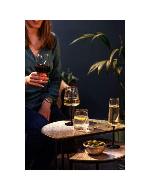 4 Verres à vin sans pied en Cristal transparents -  350 ml