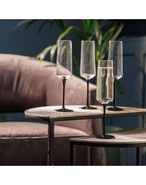 4 Flûtes à champagne en Cristal transparentes -  250 ml