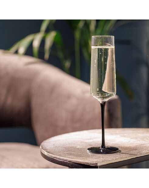 4 Flûtes à champagne en Cristal transparentes -  250 ml