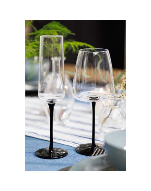 4 Flûtes à champagne en Cristal transparentes -  250 ml