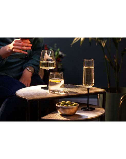 4 Flûtes à champagne en Cristal transparentes -  250 ml
