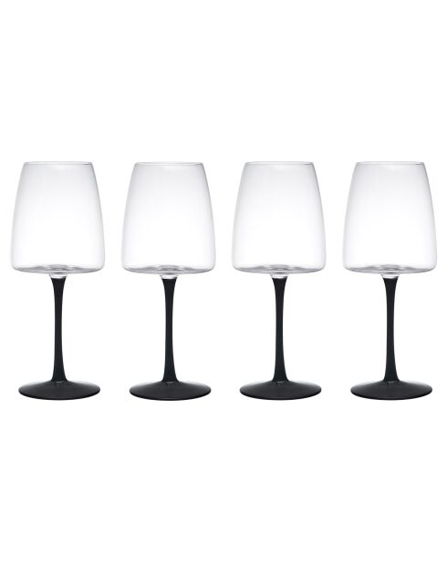 4 Verres à vin rouge en Cristal transparents -  450 ml